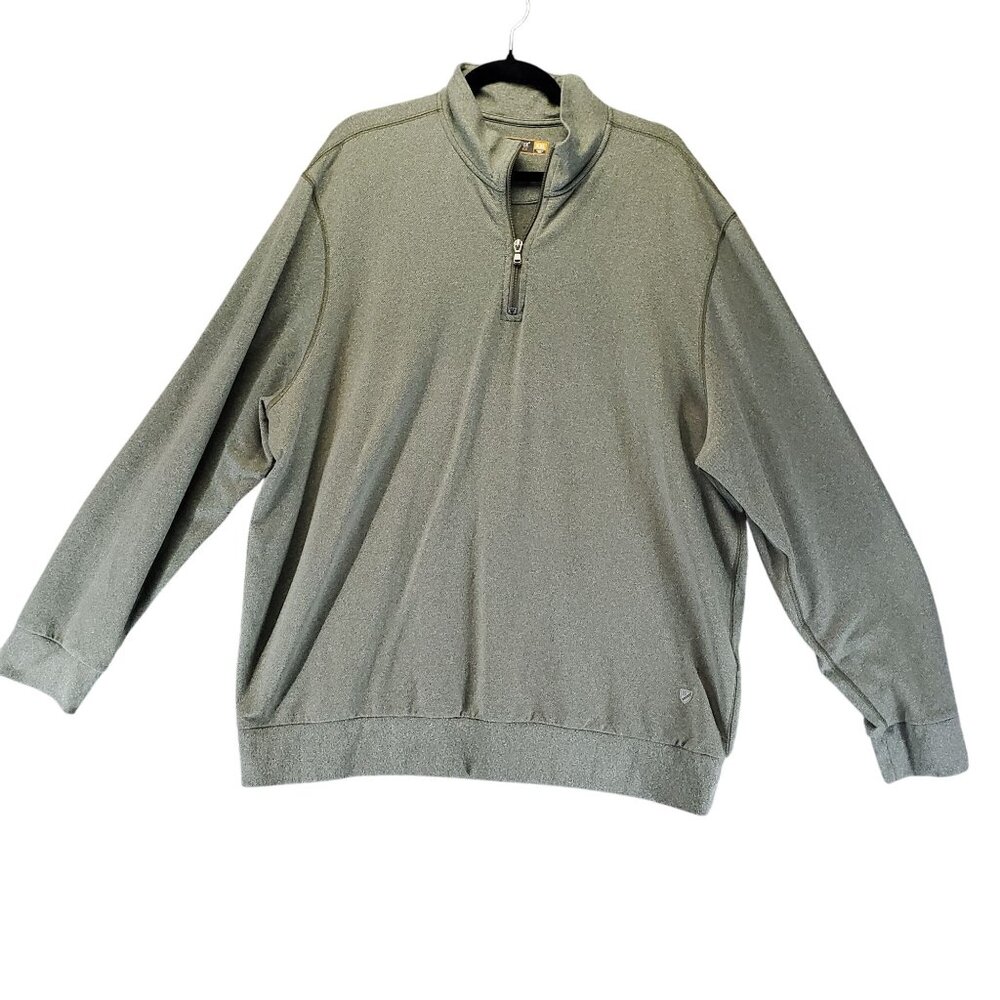 Cremieux Sweater Men XXL Green Performance 1/4 Zip Lightweight Long Sleeve